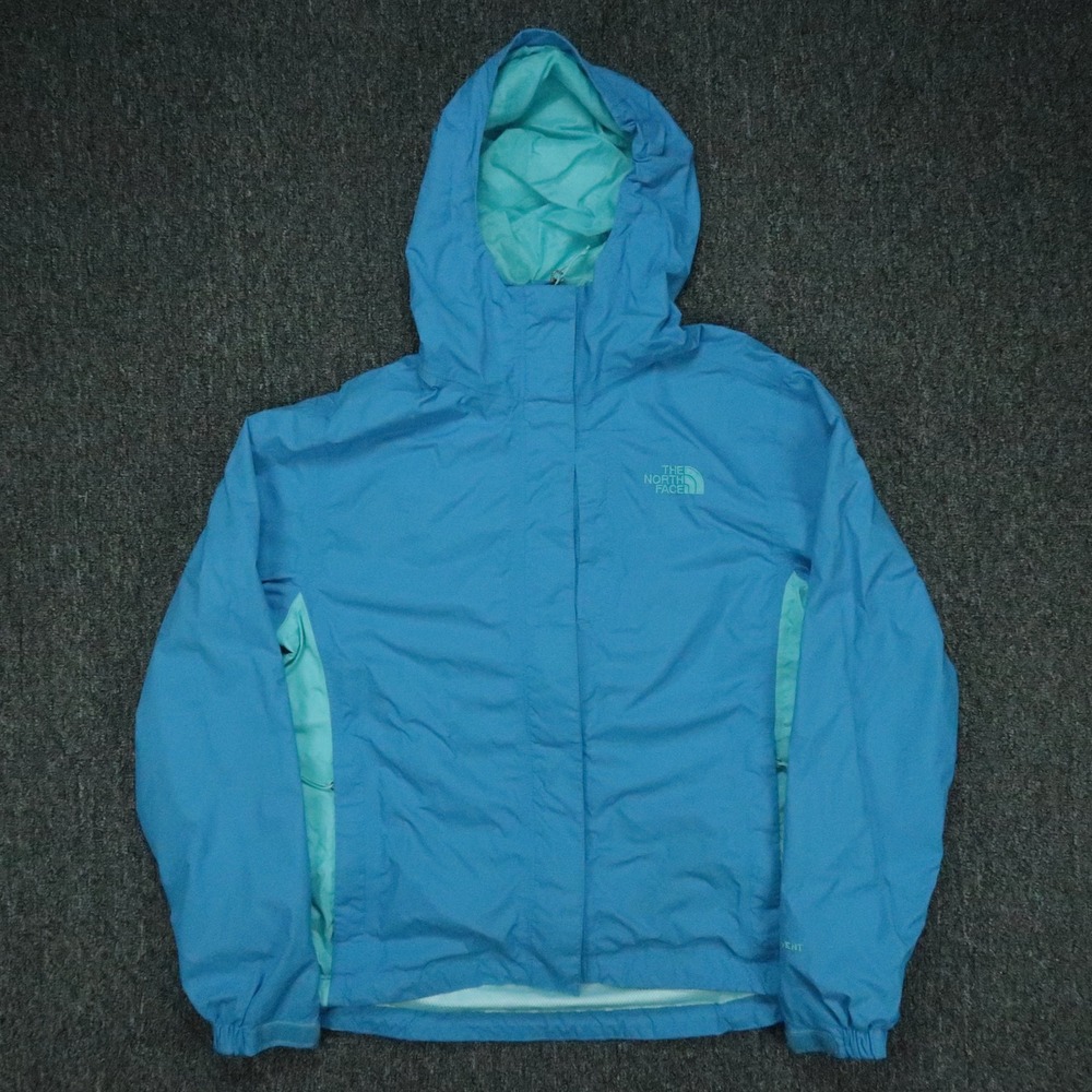The North Face Jacket Womens Small Blue Green Stinson HyVent Rain Hooded